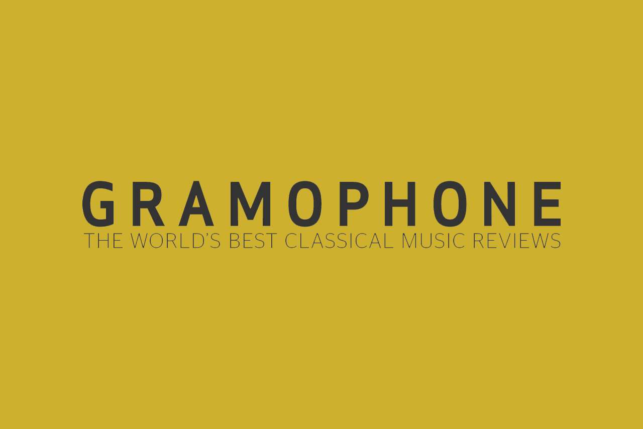 Yellow background with bold black text reading "GRAMOPHONE" and smaller text below saying "THE WORLD'S BEST CLASSICAL MUSIC REVIEWS.